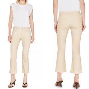 Frame Le Crop Mini Boot Jeans in Sand Multi Pinstripe Size 24